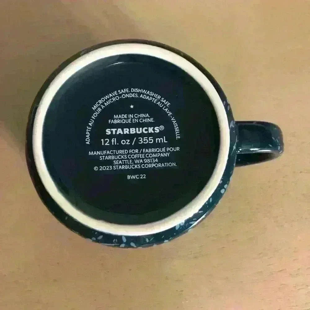 Starbucks 2023 Blue Subzero Splatter Ceramic Ribbed Coffee Mug with Handle 12oz - Picture 3 of 6